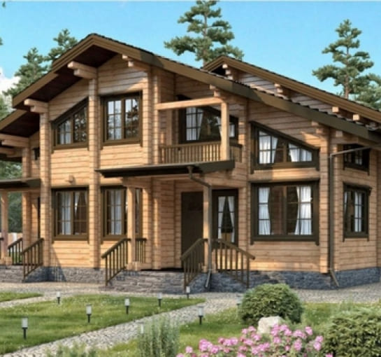 Дом двухэтажный из клееного бруса 11х10м КП1510 191.3 кв.м.