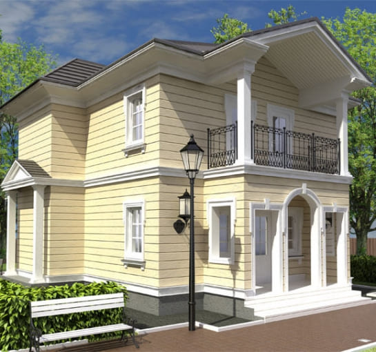 Дом двухэтажный из клееного бруса 6х9м КП1514 117.6 кв.м.
