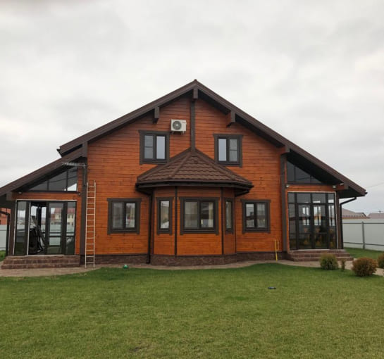 Дом двухэтажный из клееного бруса 12х13м КП1136 215.5 кв.м.