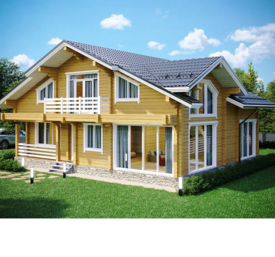 Проект дома из клееного бруса 10х14м КП1706 239 кв.м.