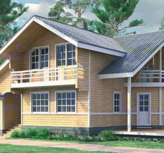Проект дома из клееного бруса 11х11 КП1003 167 кв.м.