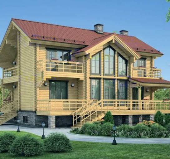 Проект дома из клееного бруса 12х14 КП1199 326.7 кв.м.