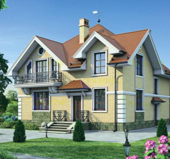 Проект дома из клееного бруса 11х11м КП1200 267 кв.м.