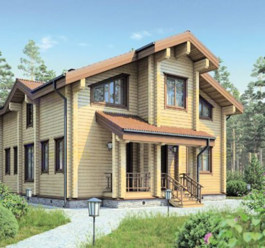 Проект двухэтажного дома из клееного бруса 12х10 КП1234 182 кв.м.