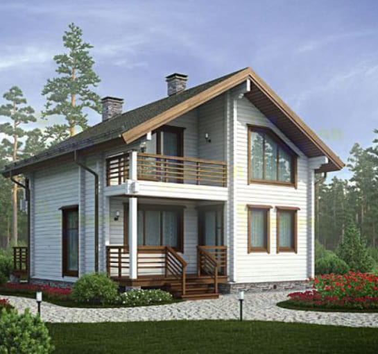 Дом двухэтажный из клееного бруса 8х8м КП1238 138.5 кв.м.