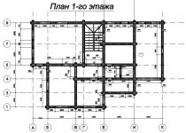 1-ый этаж дома из клееного бруса КП1242